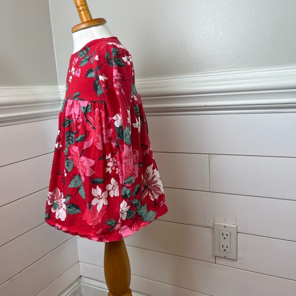 Old Navy Red Floral Print Dress Girls 18-24 months - Picture 2 of 5
